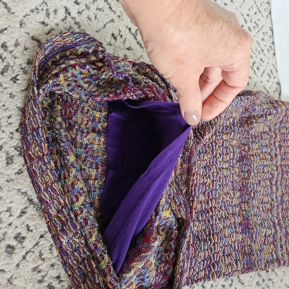 Free People Sunrise Knit Sweater Stretchy Mini Dress Purple Raven Combo Bodycon - Picture 10 of 16